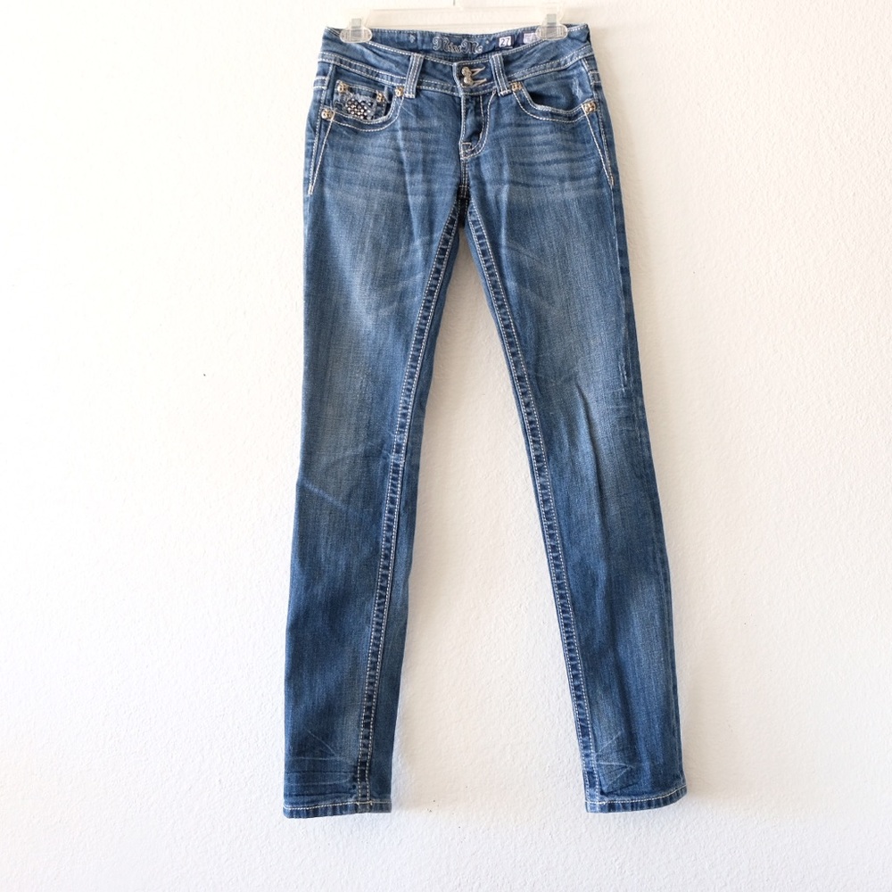 FINAL SALE Miss Me Dark Wash Skinny Jeans Size 27